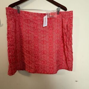 RipSkirt Wrap Skirt NWT Red White Adjustable Pocket Vacation Women's XXL